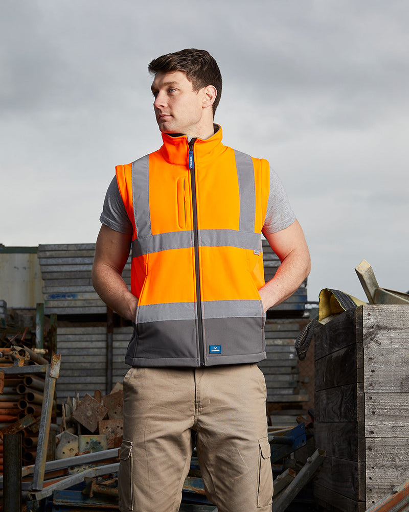 Landy Softshell Jacket in Fluoro Orange & Charcoal | 45254