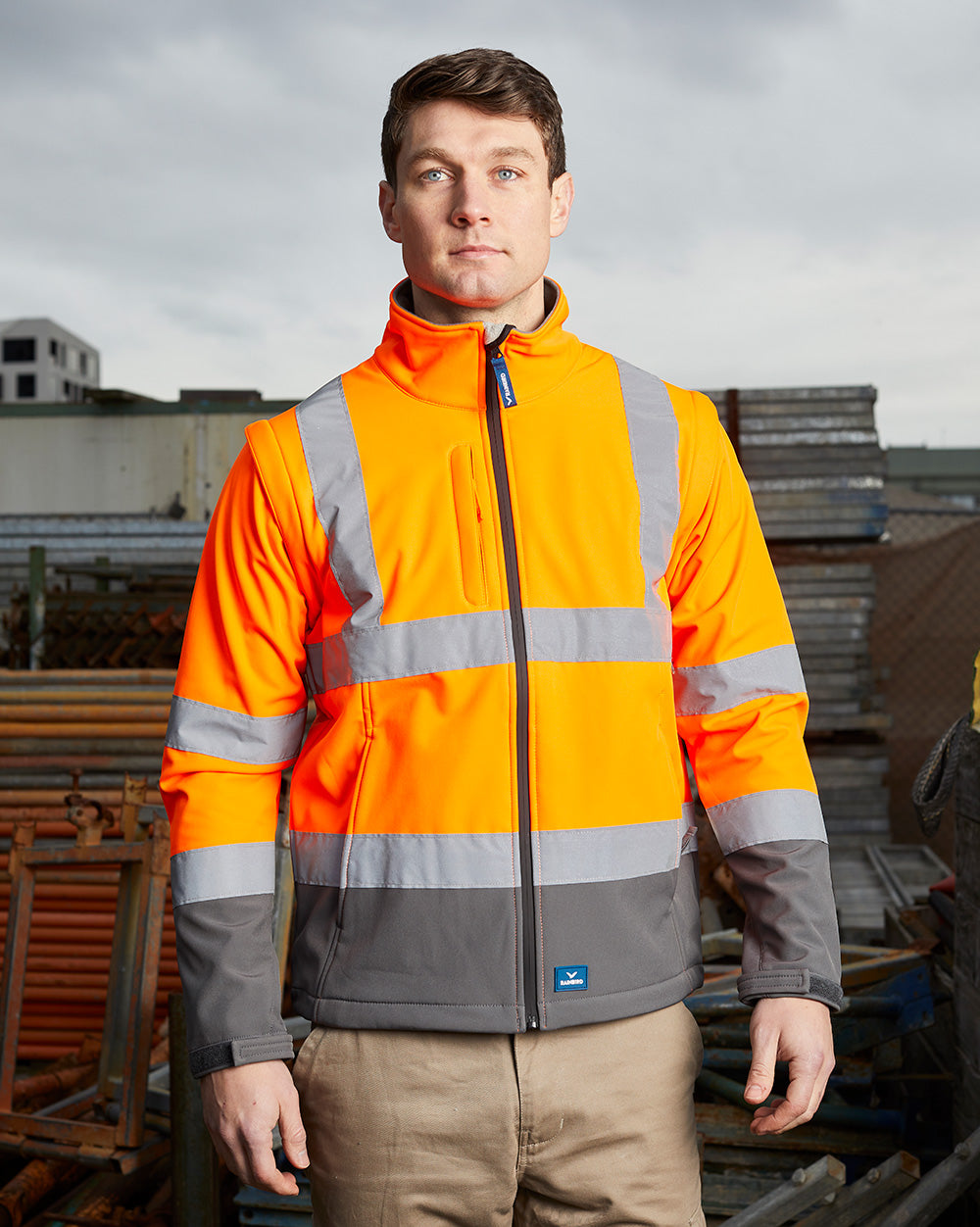 Landy Softshell Jacket in Fluoro Orange & Charcoal | 45254