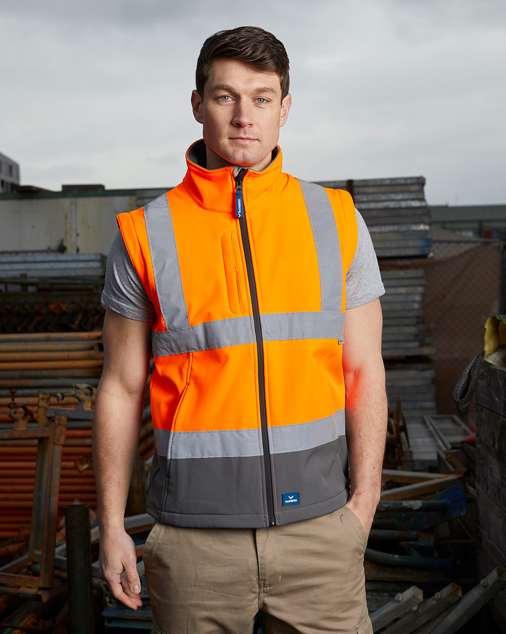 Landy Softshell Jacket in Fluoro Orange & Charcoal | 45254