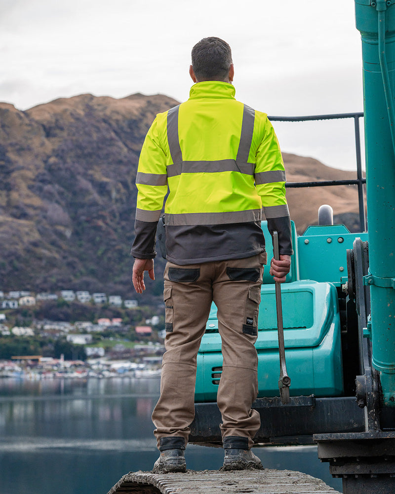 Landy Softshell Jacket in Fluoro Yellow & Charcoal | 45252