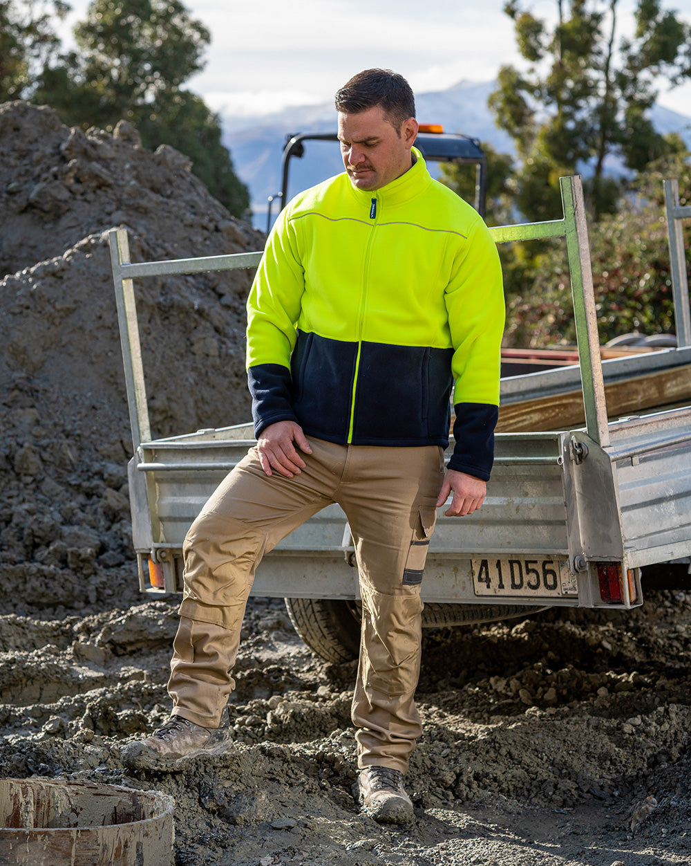 Lumber Jacket in Fluoro Yellow & Navy | 46130