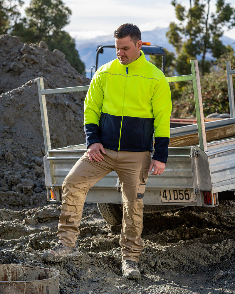 Lumber Jacket in Fluoro Yellow & Navy | 46130