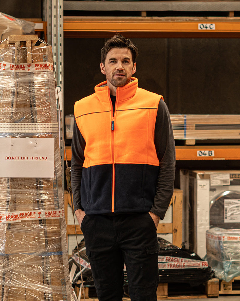 Maguire Vest in Fluoro Orange & Navy | 46889