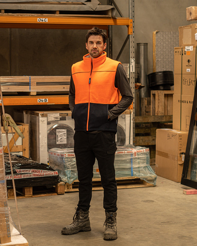 Maguire Vest in Fluoro Orange & Navy | 46889