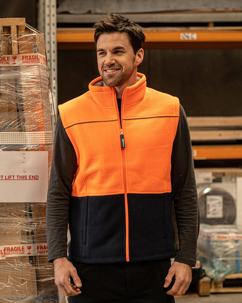 Maguire Vest in Fluoro Orange & Navy | 46889