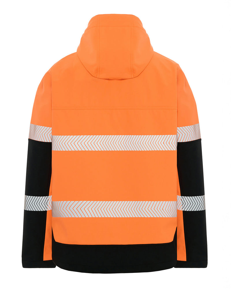 Matthews Hooded Softshell Jacket in Fluoro Orange & Black | 48047