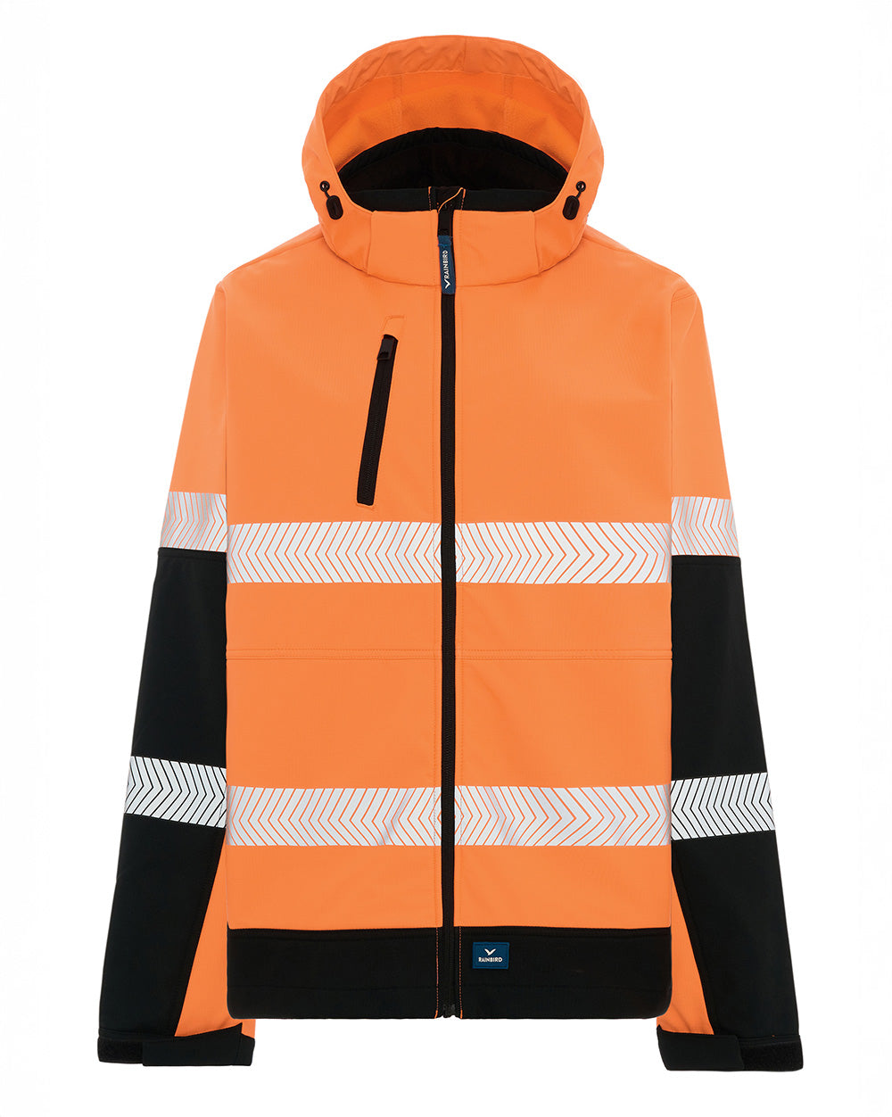 Matthews Hooded Softshell Jacket in Fluoro Orange & Black | 48047