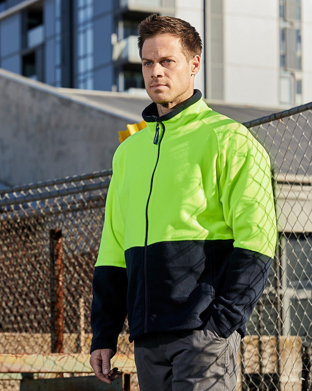 Nangu Jacket in Fluoro Yellow & Navy | 28386