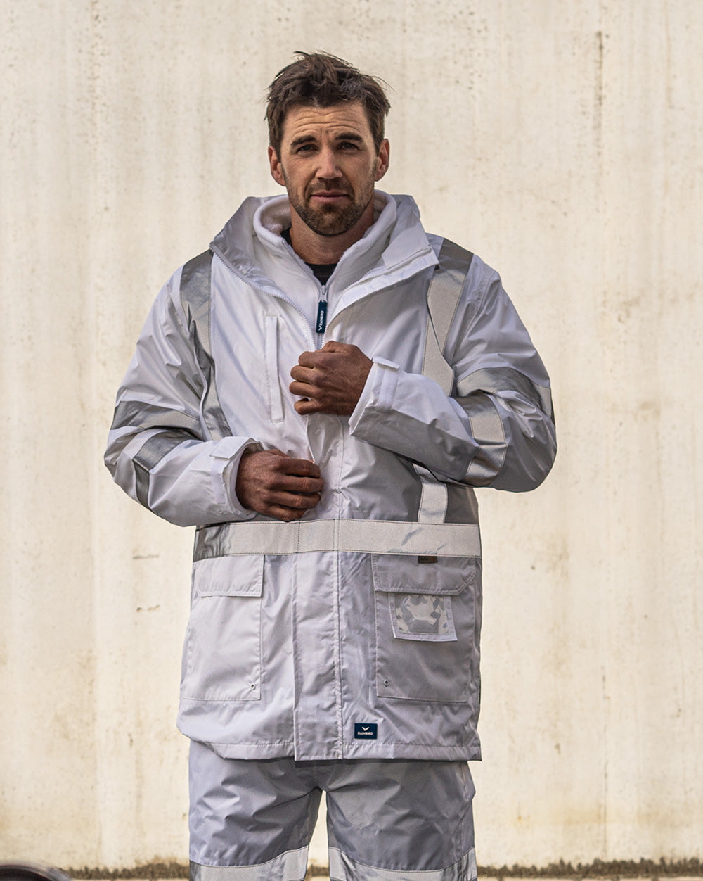 Night Vis X Back Jacket in White | 47505