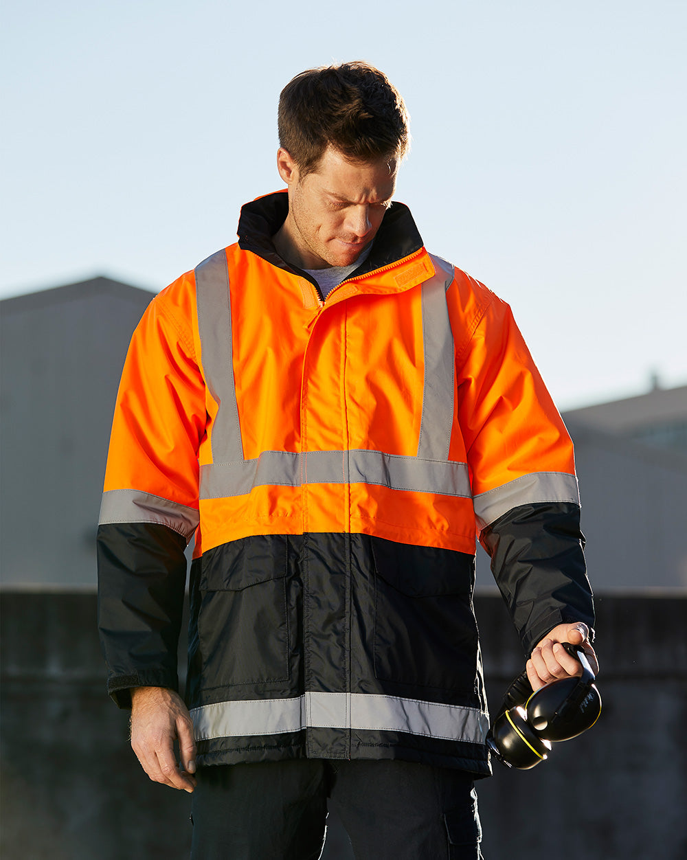 Sentinel Jacket in Fluoro Orange & Navy | 46364