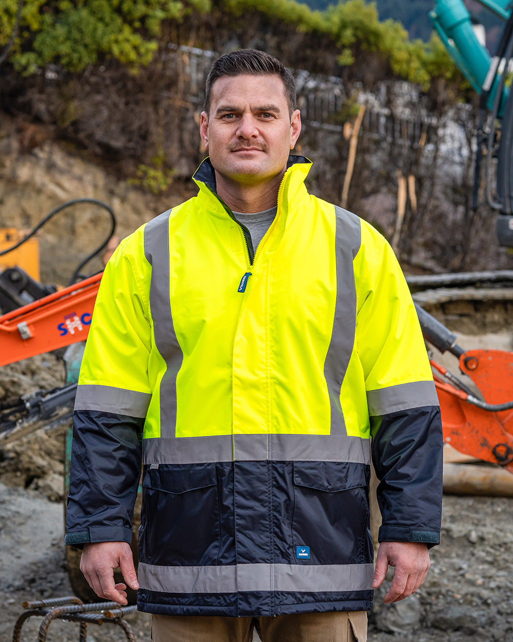 Sentinel Jacket in Fluoro Yellow & Navy | 46365