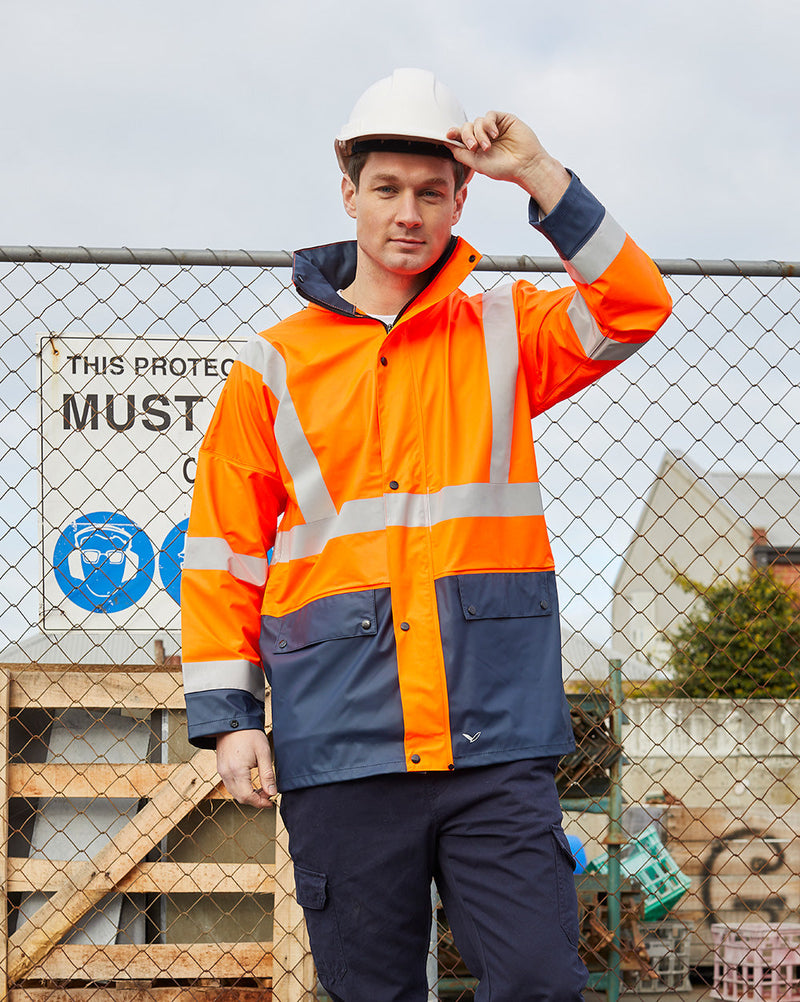 Shelter Jacket in Fluoro Orange & Navy | 4867