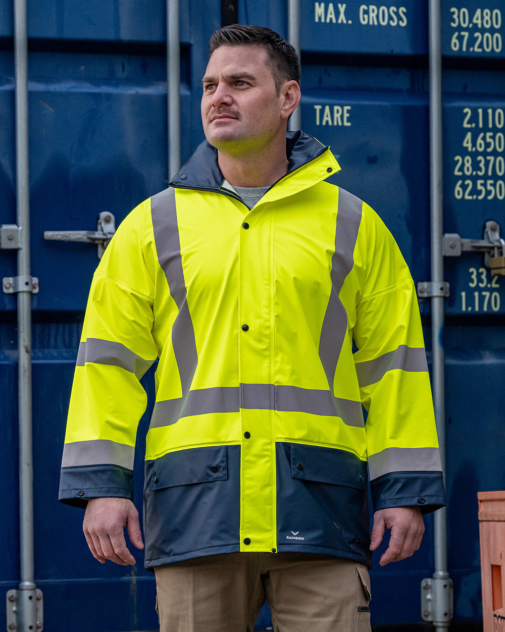 Shelter Jacket in Fluoro Yellow & Navy | 4866