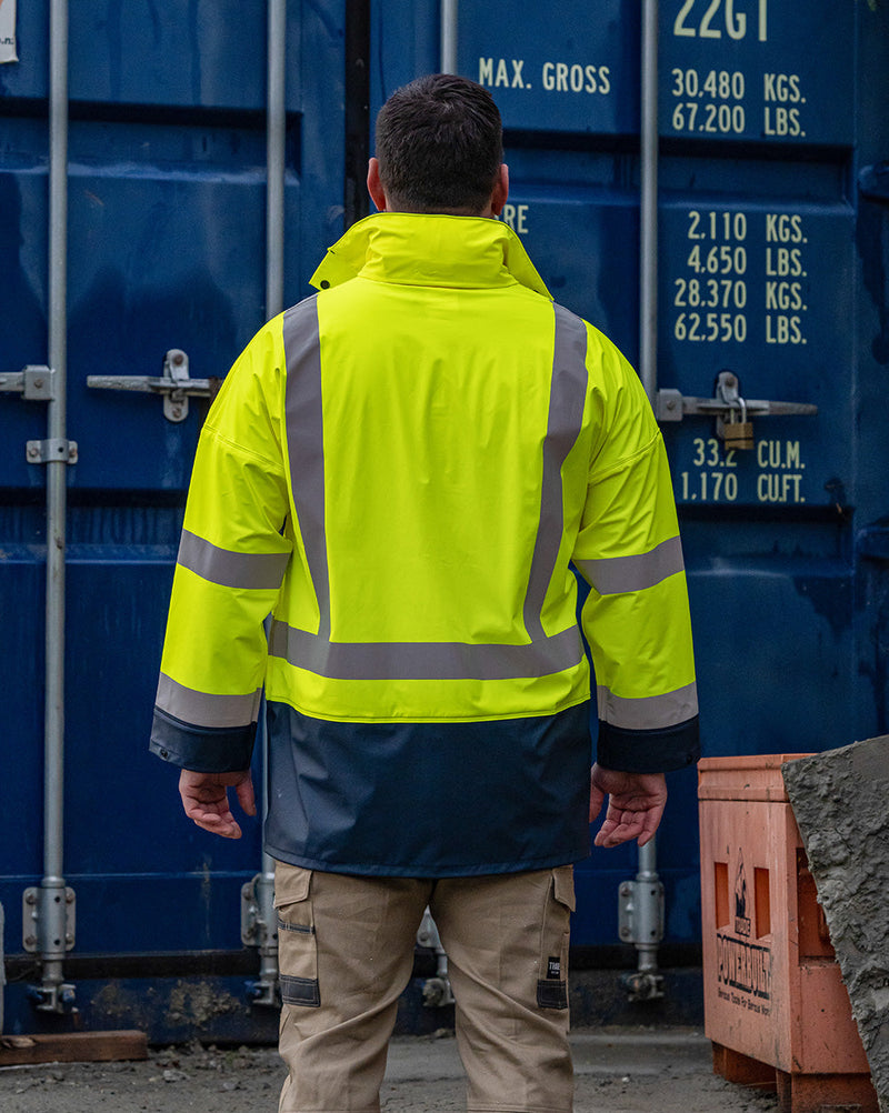 Shelter Jacket in Fluoro Yellow & Navy | 4866
