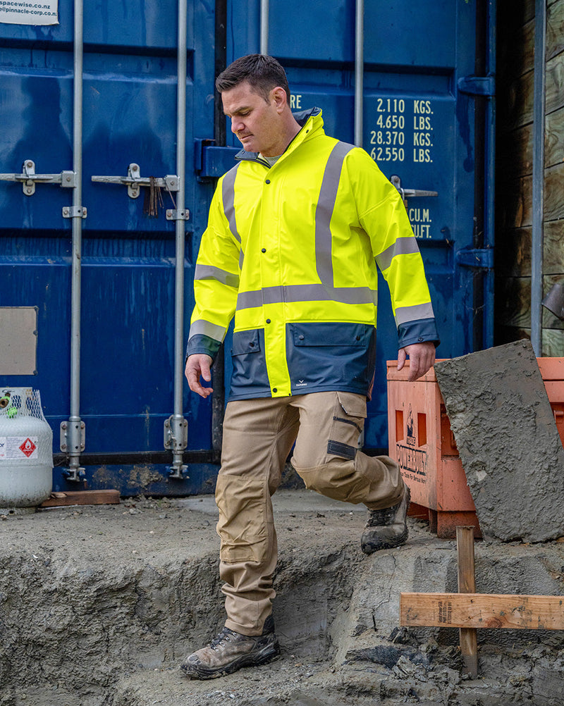 Shelter Jacket in Fluoro Yellow & Navy | 4866