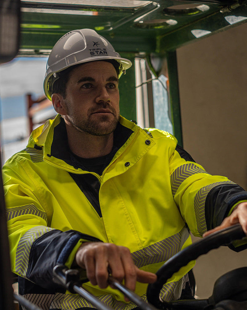 Southern Parka in Fluoro Yellow & Navy | 47654