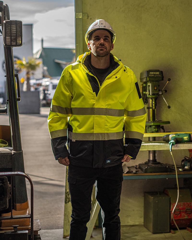 Southern Parka in Fluoro Yellow & Navy | 47654