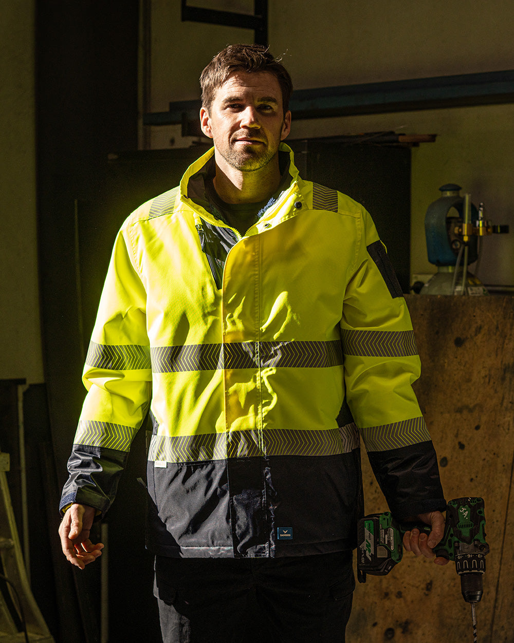 Southern Parka in Fluoro Yellow & Navy | 47654