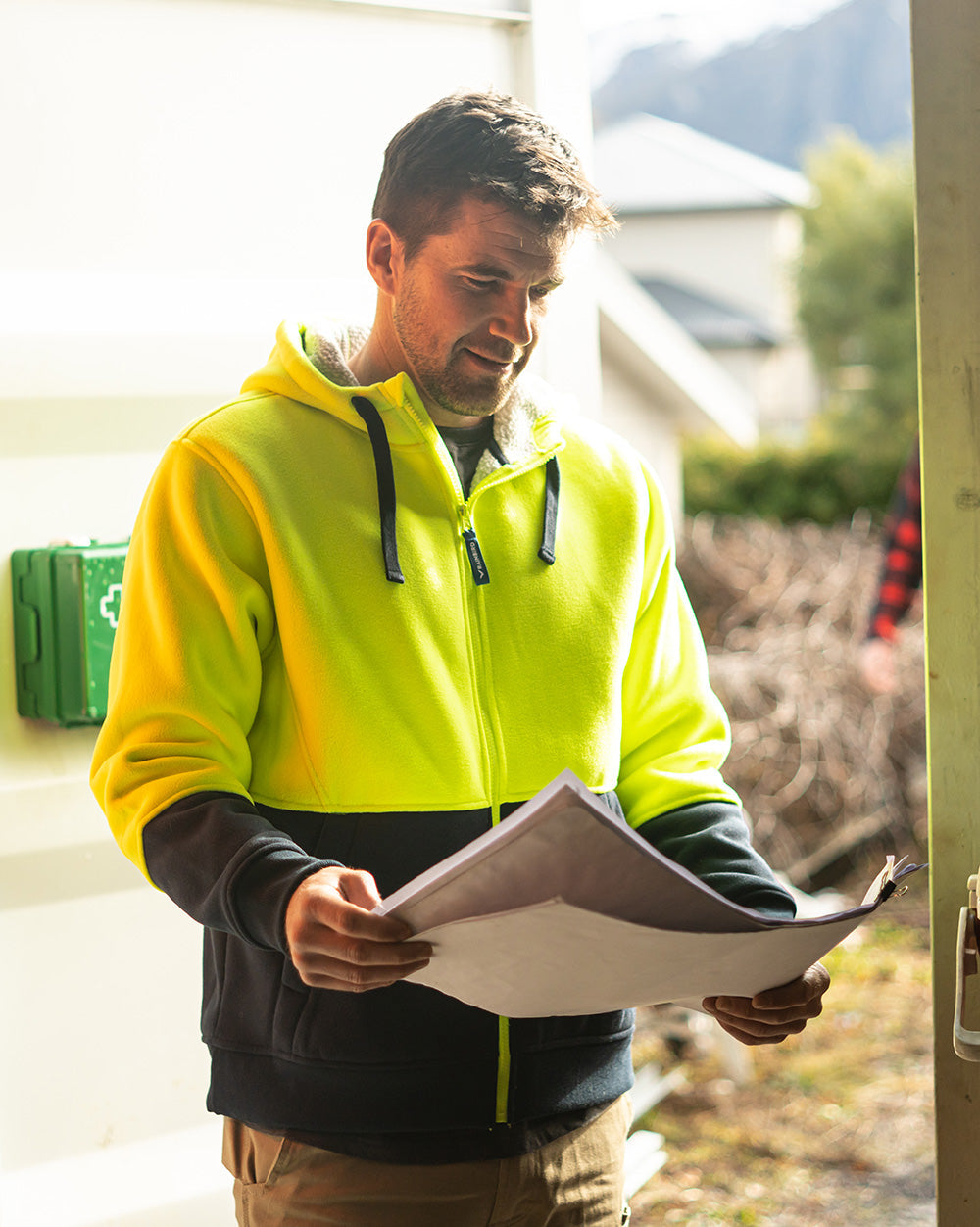 Taylor Hoodie in Fluoro Yellow & Navy | 47590