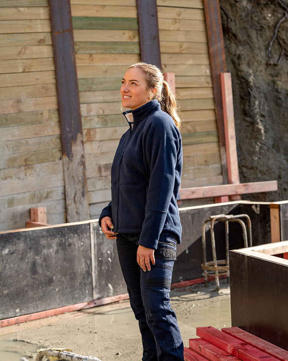 Pilot Jacket with Tape in Fluoro Orange & Navy | 47113