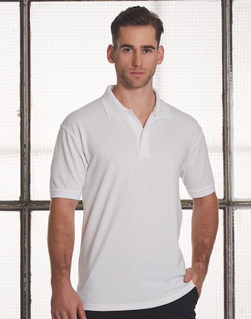 mens tight pique knit S/S polo | PS22