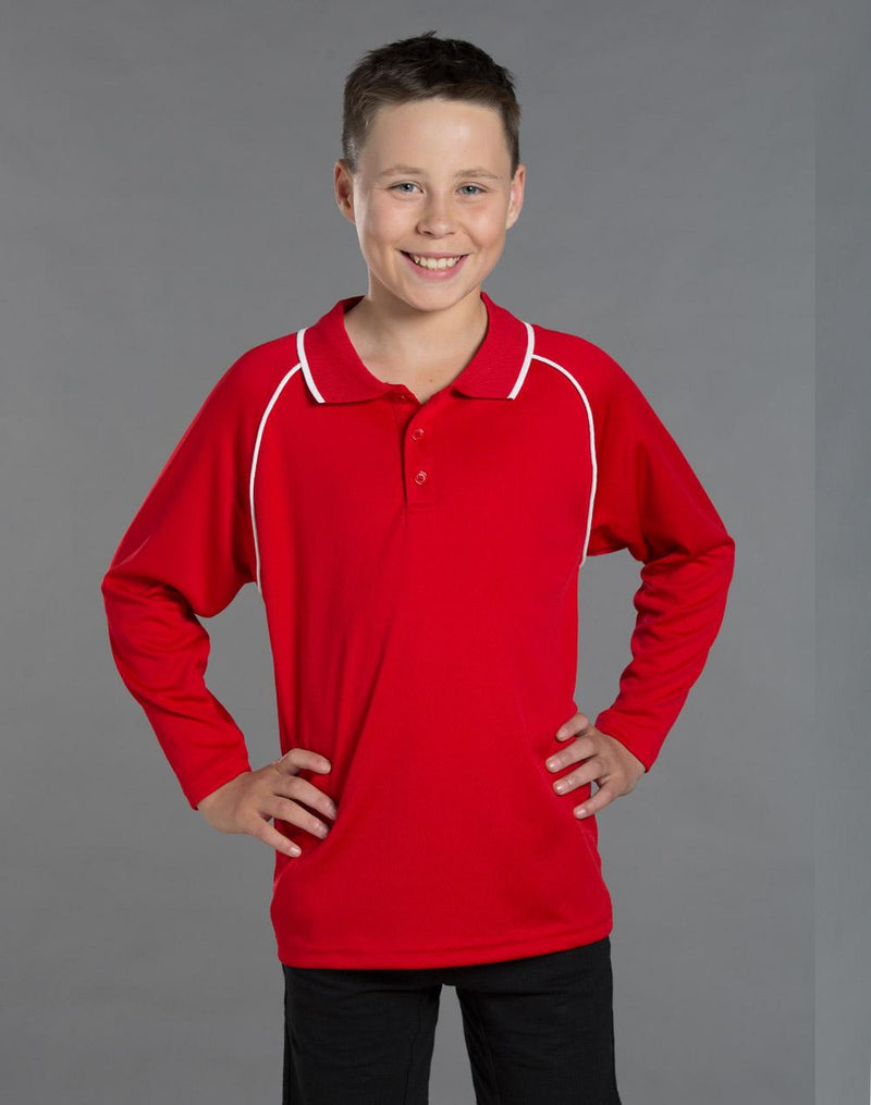 Kid's cooldry raglan L/S polo | PS43K