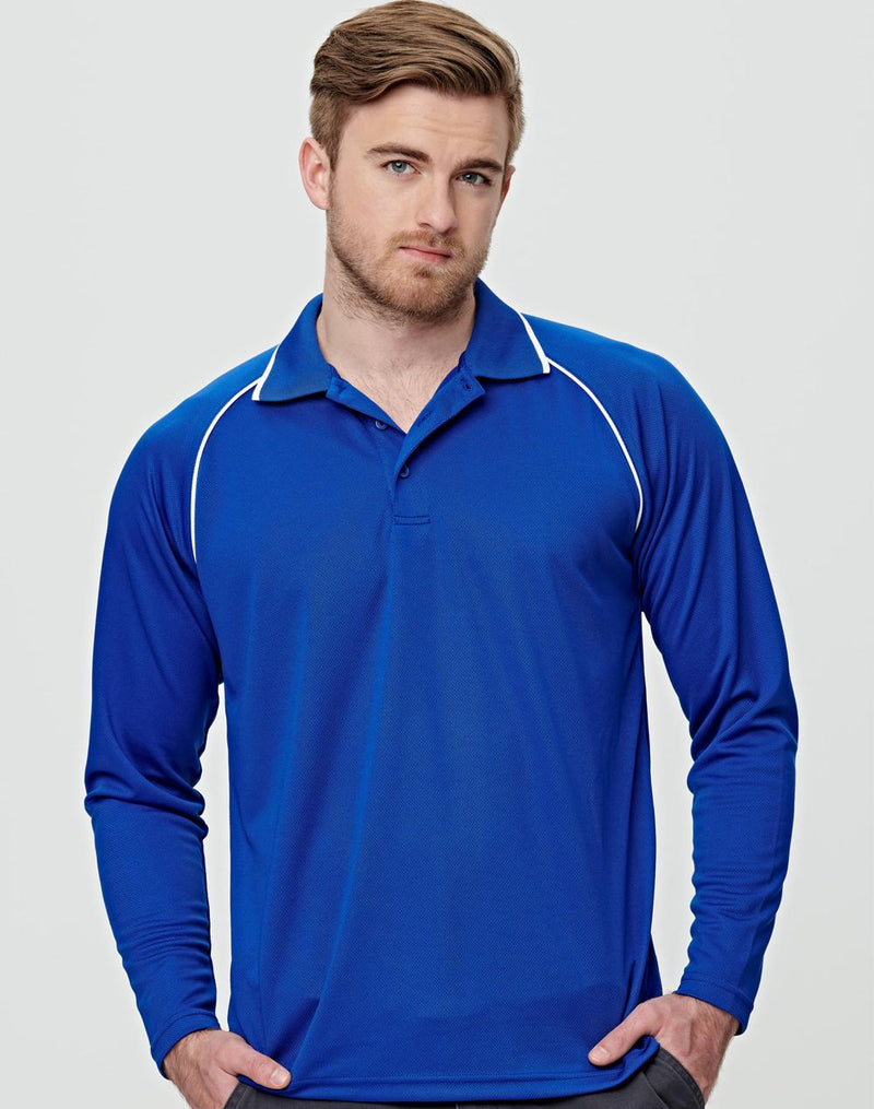 Men's cooldry raglan L/S polo | PS43