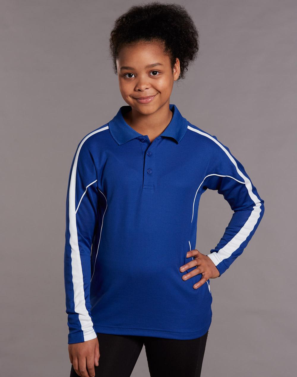 Kids' TrueDry Long Sleeve Polo | PS69K