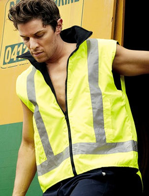 Unisex Adults Hi-Vis Reversible Vest With Reflective tape