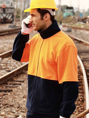 Unisex Adults Hi-Vis Full Zip Polar Fleece