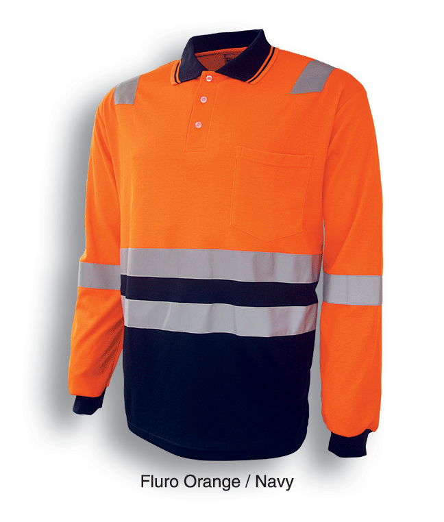Hi-Vis Polyface/Cotton Back Polo With Tape -L/S | SP0537