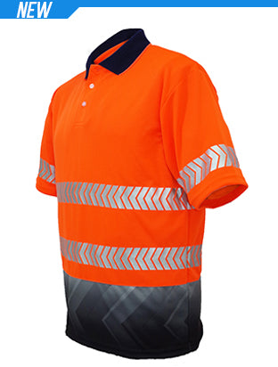 Unisex Adults Hi-Vis S/S Sublimated Reflective Polo