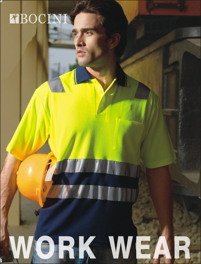 High-Vis S/S Polyface / Cotton Back Polo With Reflective Tap | SP1249