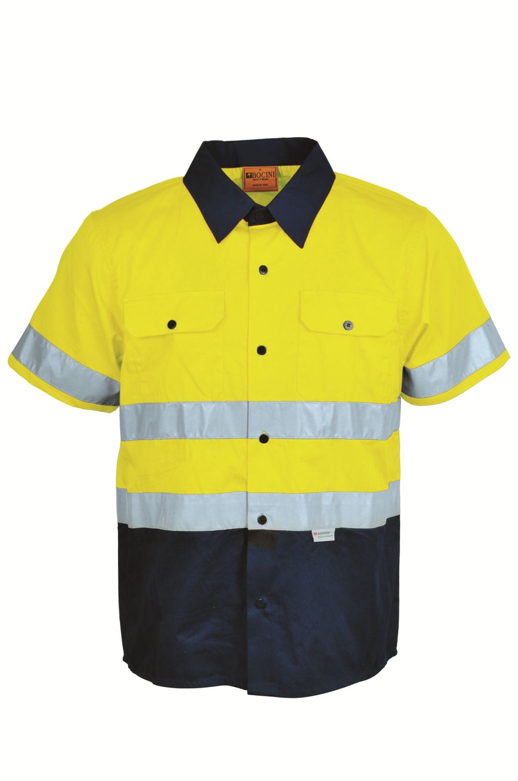 Hi-Vis S/S Cotton Drill Shirt With Reflective Tape | SS1231