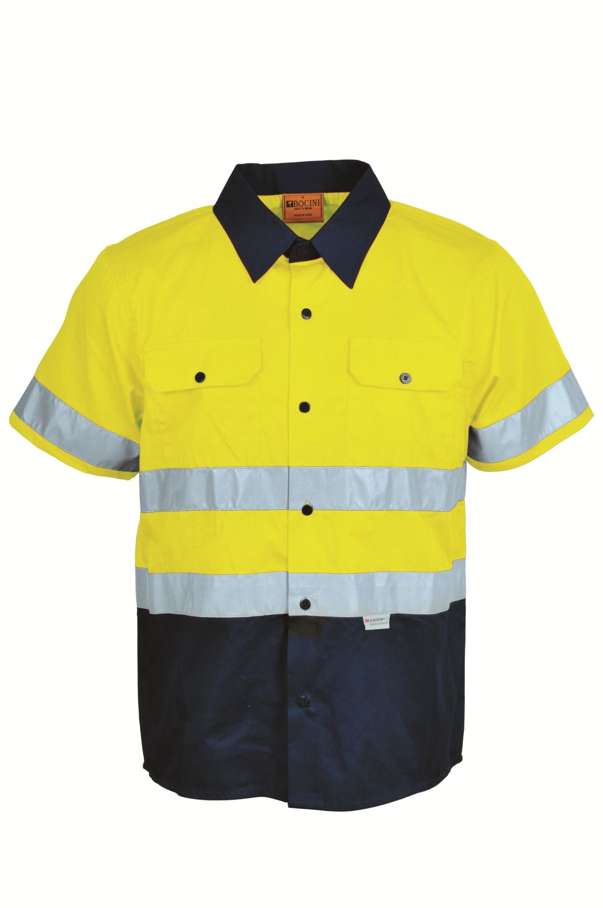 Hi-Vis S/S Cotton Drill Shirt With Reflective Tape | SS1231