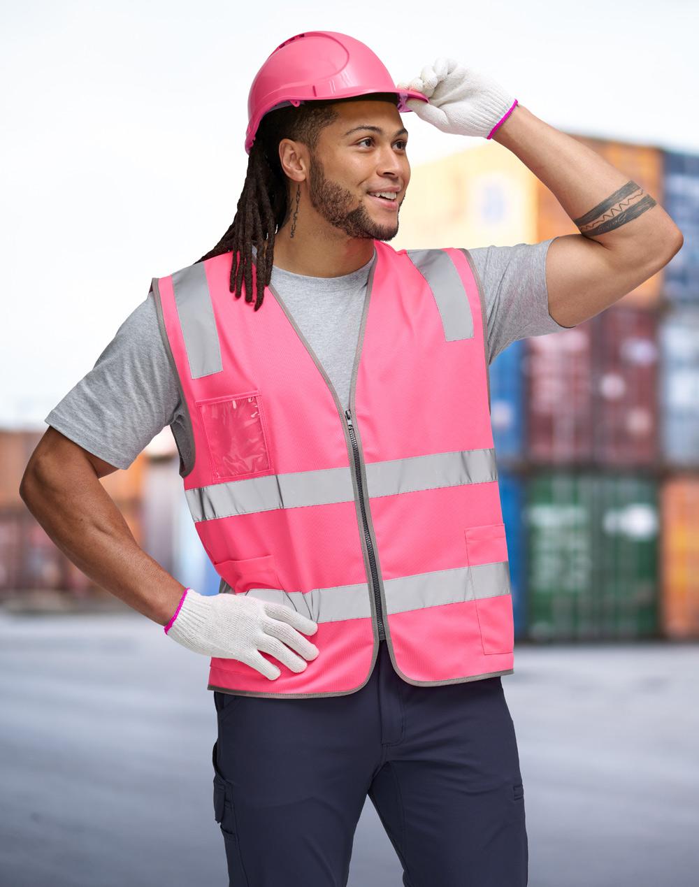 Hi Vis Safety Zip Vest With ID & Utility Pockets | SW04