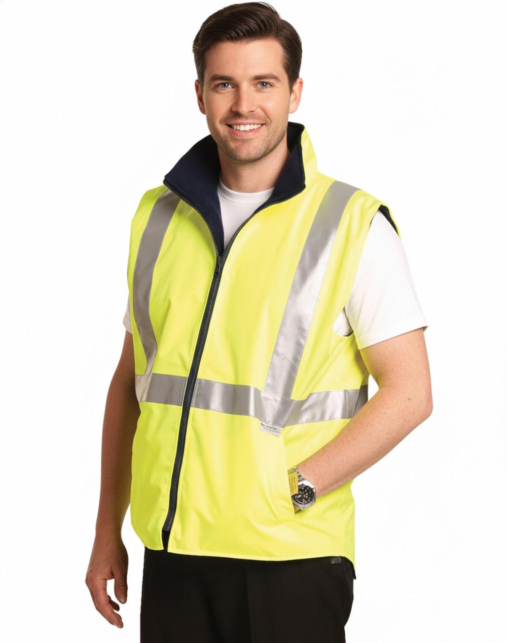 Hi-Vis Reversible Safety Vest With Hoop Pattern 3M Tapes | SW19A