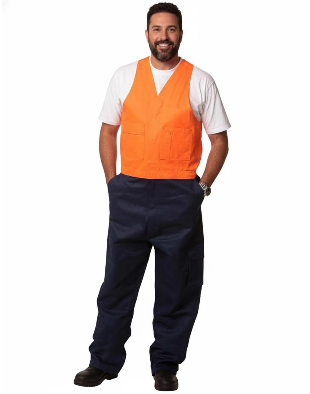 Hi-His Two Tone Men's Cotton Drill Action Back Overall-Regular | SW201