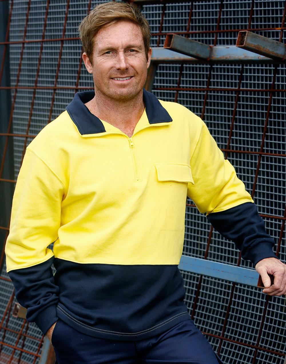 Hi-Vis Two Tone Cotton Fleecy Sweat | SW47