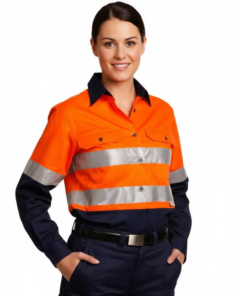 Ladies' Hi-Vis L/S Safety Shirt 3M Tape | SW65