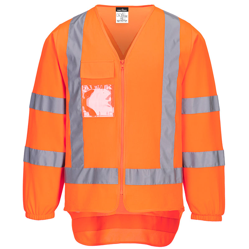 TTMC-W17 Hi-Vis X Back Zipped Vest L/S  | TM309