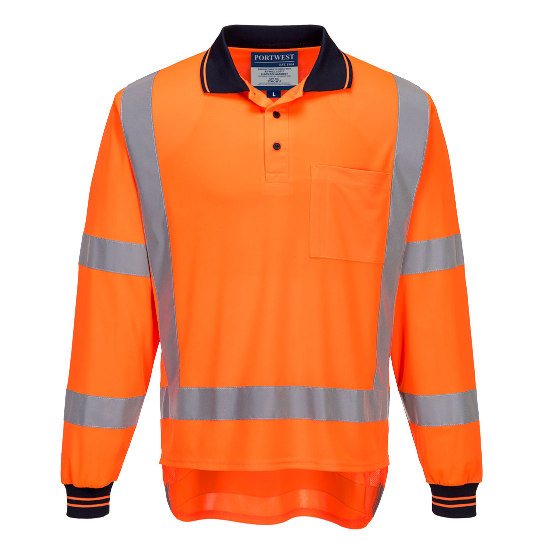 TTMC-W17 Hi-Vis X Back Polo Shirt L/S  | TM312