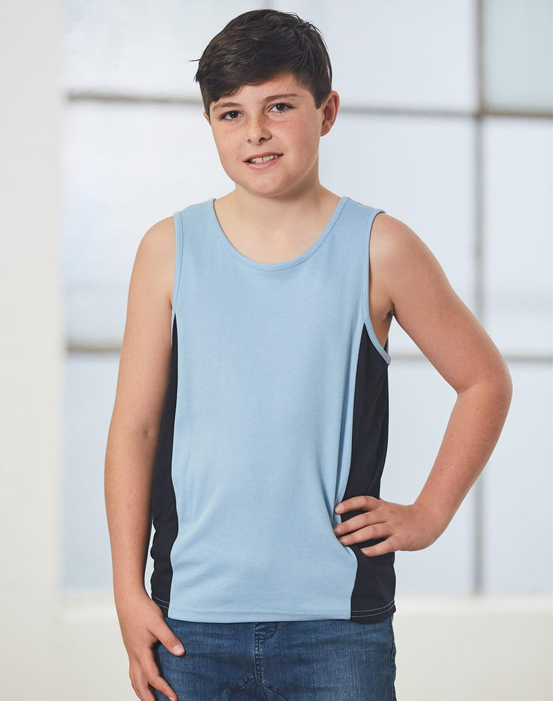 Kid's truedry contrast mesh singlet | TS19K