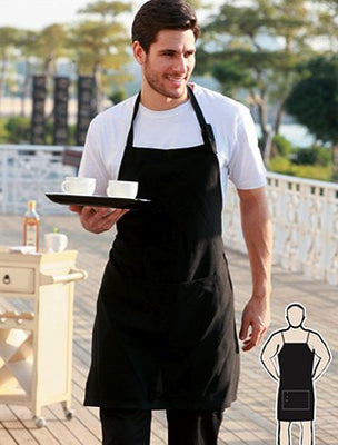 Cotton Drill Full Bib Apron - With Pocket