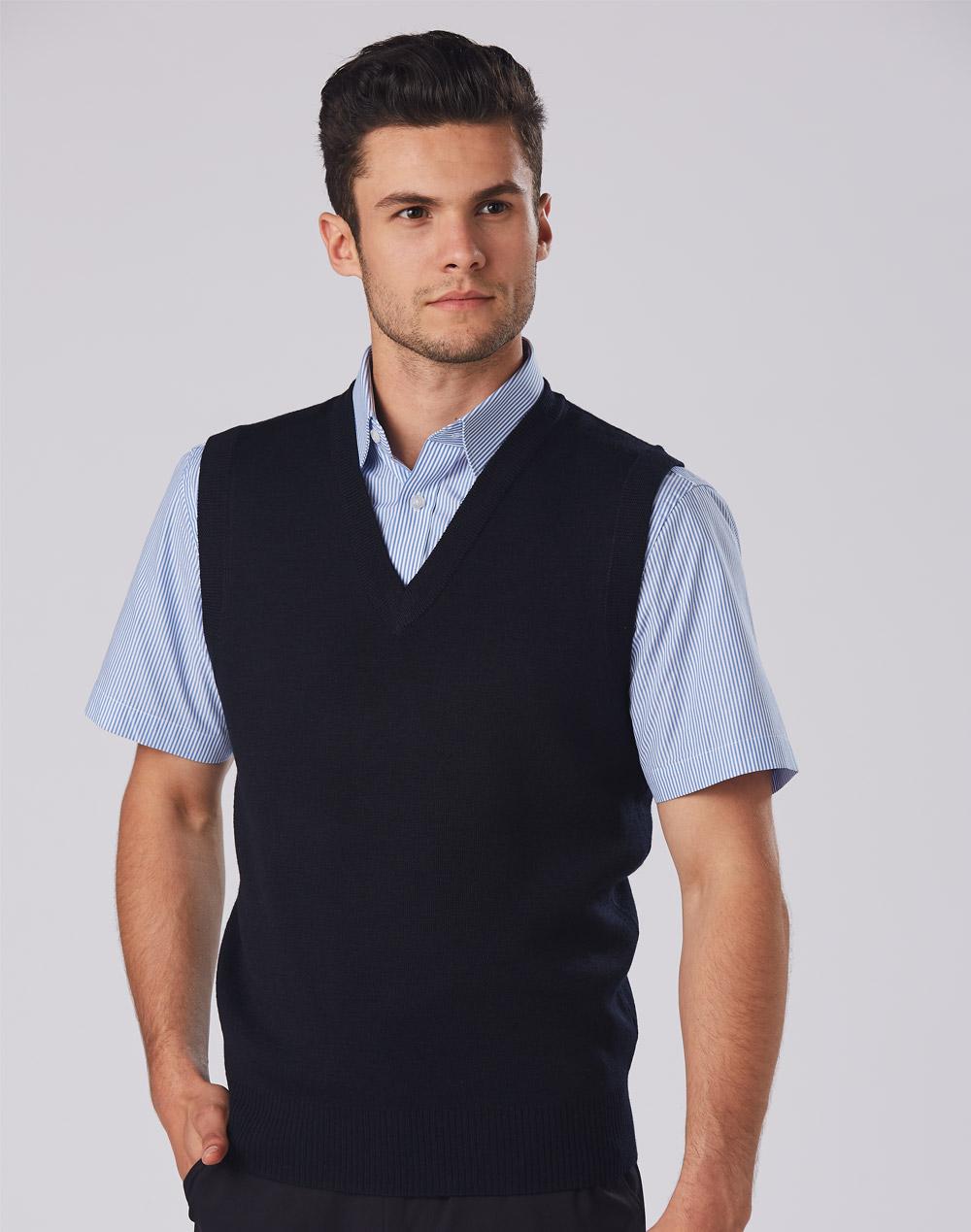 V Neck Wool / Acrylic Knit Vest | WJ02