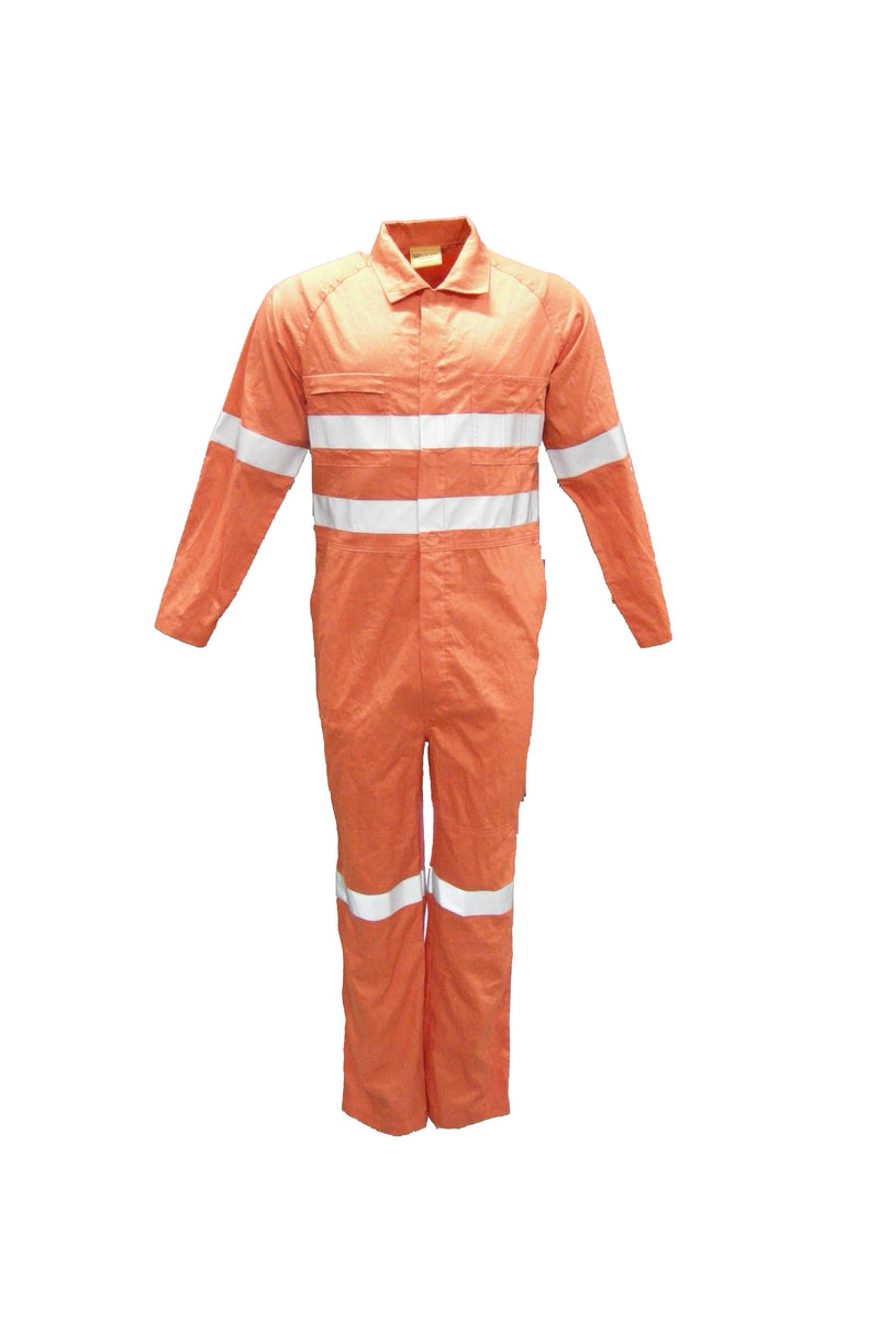 Hi-Vis Cotton Drill Overalls With X Pattern Reflective Tape | WO0683