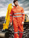 Unisex Adults Hi-Vis Cotton Drill Overall With X Pattern Reflective Tape