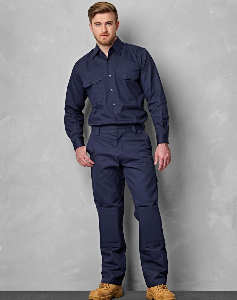 Men's Cotton Drill Pre-shrunk Cargo Pants With Knee Pads | WP03
