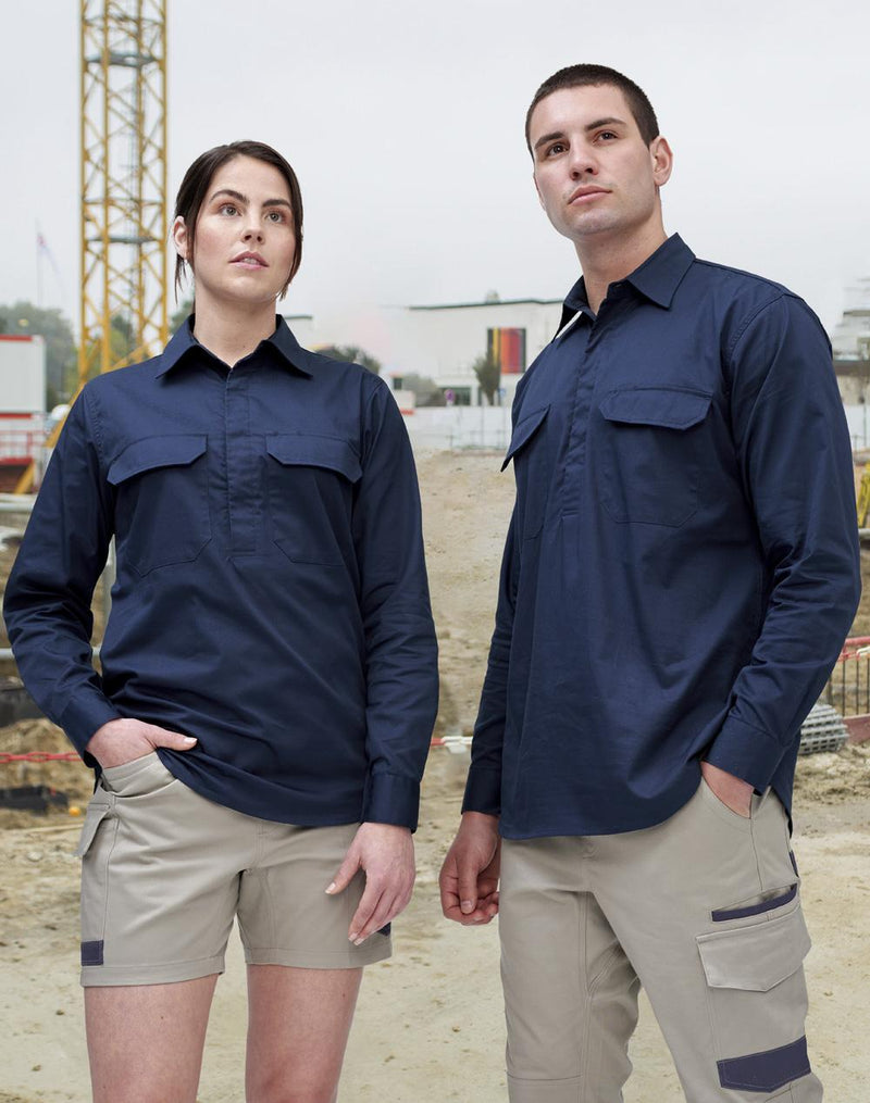 Cool-Breeze Closed Front L/S Work Shirt | WT12