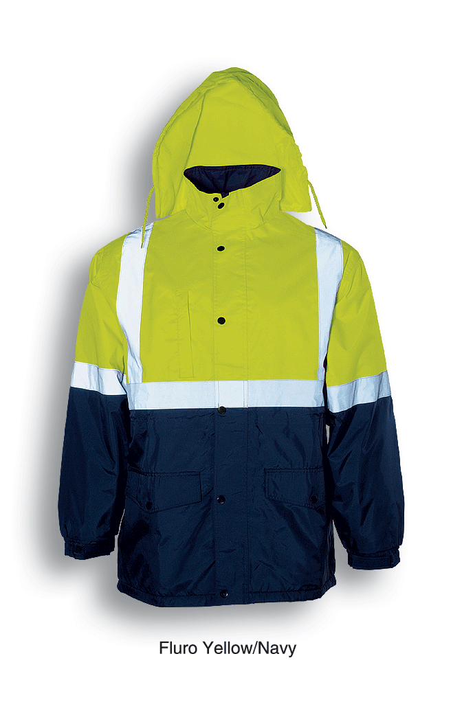 Unisex Adults Hi-Vis Polar Fleece Lined Jacket With Reflective Tape
